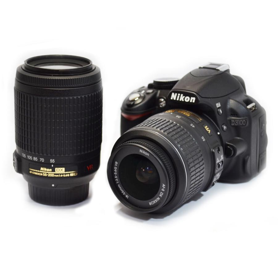 【SALE／85%OFF】新品級 ショット数 11回 Nikon ニコン D3100 200mm ダブルレンズキット テスト撮影のみのほぼ新品  デジタル一眼レフカメラ
