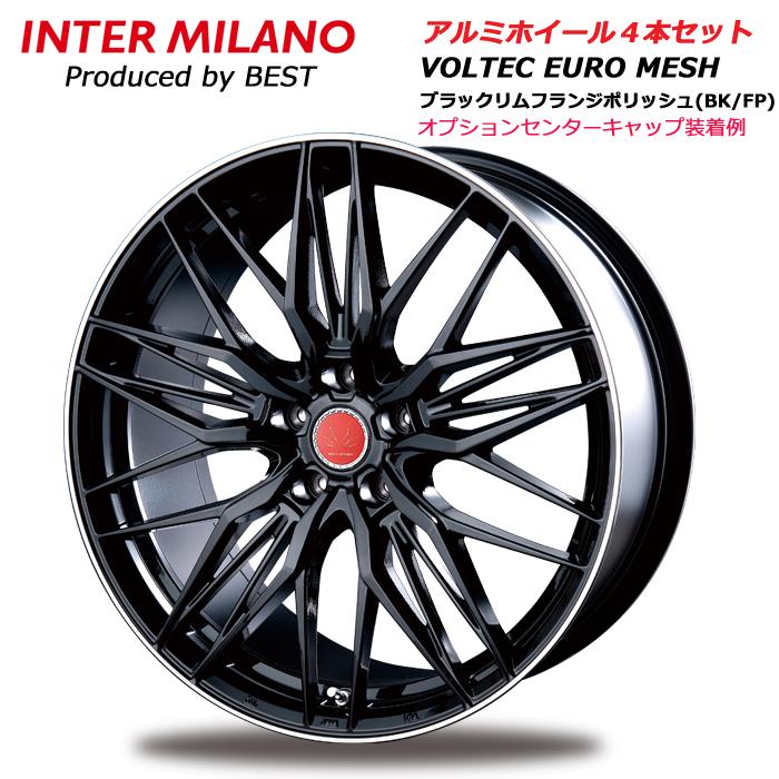 18×7.0J 5穴 PCD 100 114.3 +48 +55 INTER MILANO VOLTEC EURO MESH ブラックポリッシュ 個人宅送り用｜cgy｜03