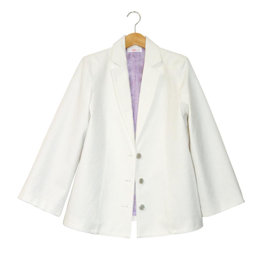 Denim Tailored Jacket White Purple13 | 