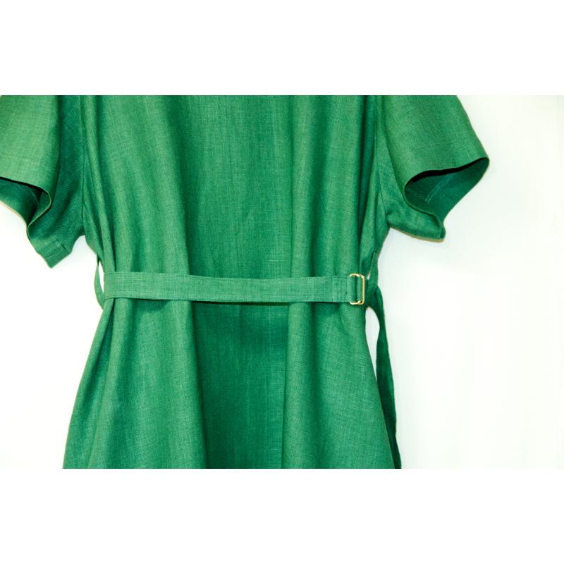 Summer One-piece Green Linen L |  | 02