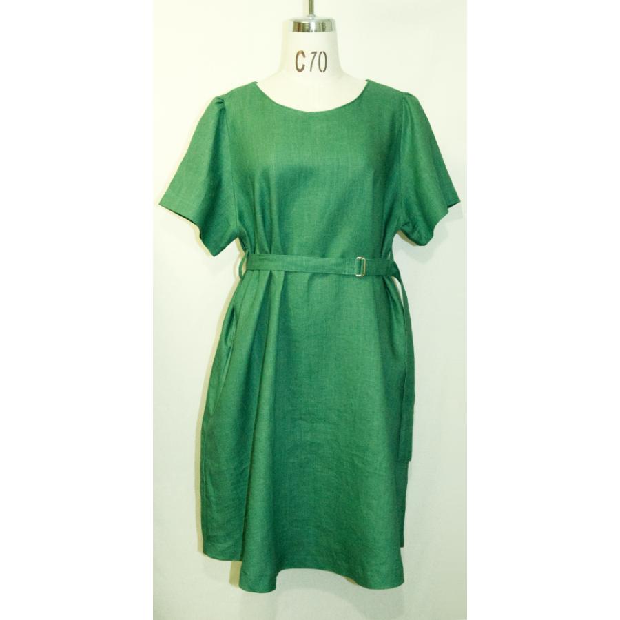 Summer One-piece Green Linen L |  | 08