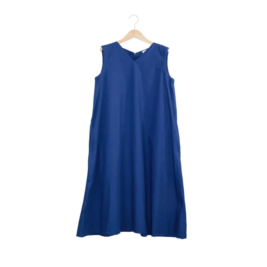 VネックノースリーブワンピースBlue | 