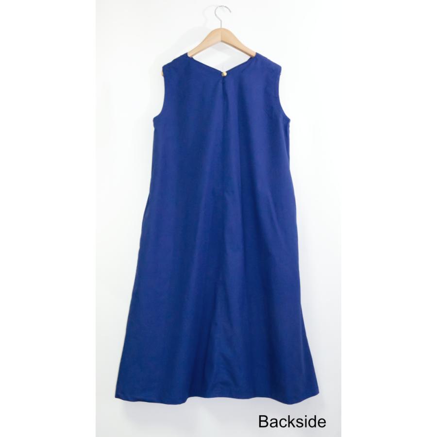 VネックノースリーブワンピースBlue |  | 04