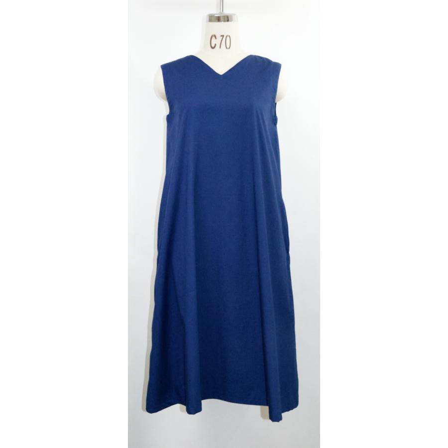 VネックノースリーブワンピースBlue |  | 08