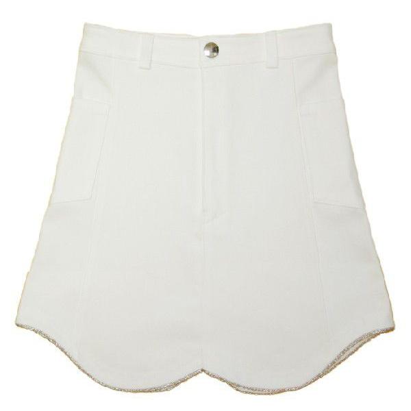 White Stretch Denim Skirt A3-67 | 