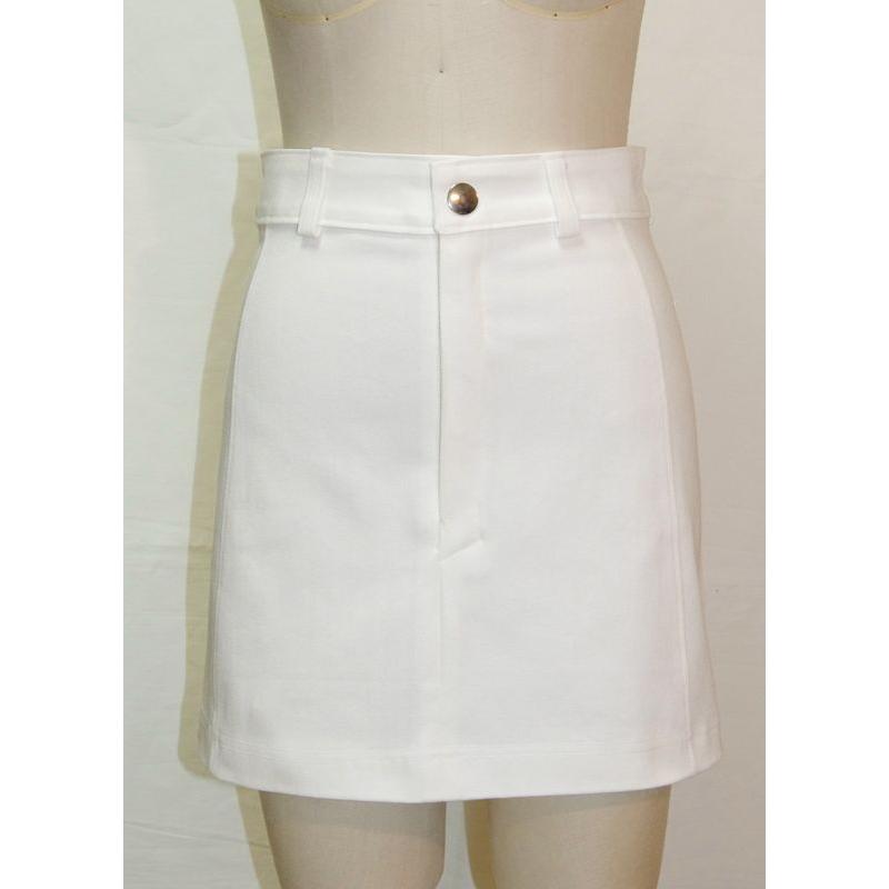 White Stretch Denim Skirt A4-70 | 