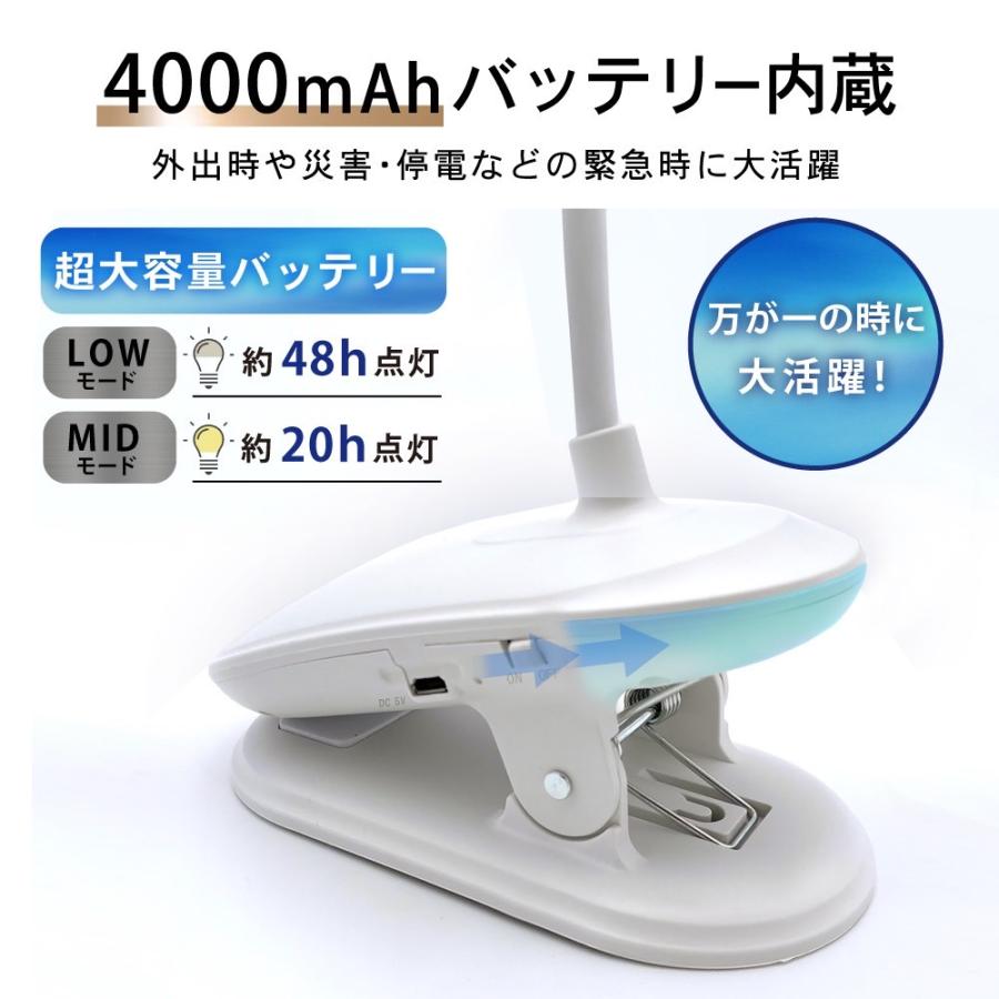 電気スタンド クリップ式 LED 使いやすい デスクライト 災害 勉強用 机の上 照明 明るい 北欧 | ブランド登録なし | 07