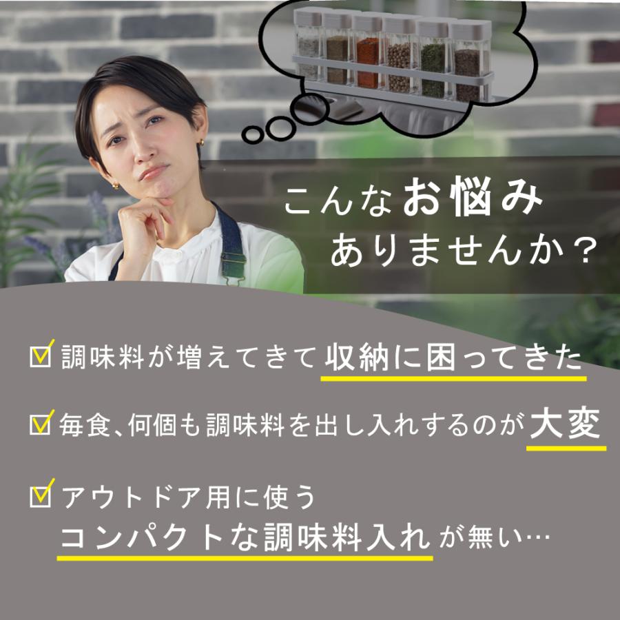 調味料入れ スパイスボトル 4種類 4in1 おしゃれ 持ち運び キッチン