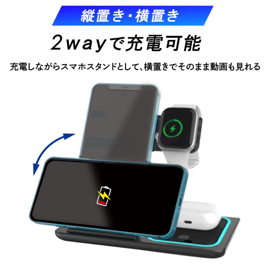 3in1 ワイヤレス充電器 iPhone Airpods Pro Apple Watch Andriod QI 16