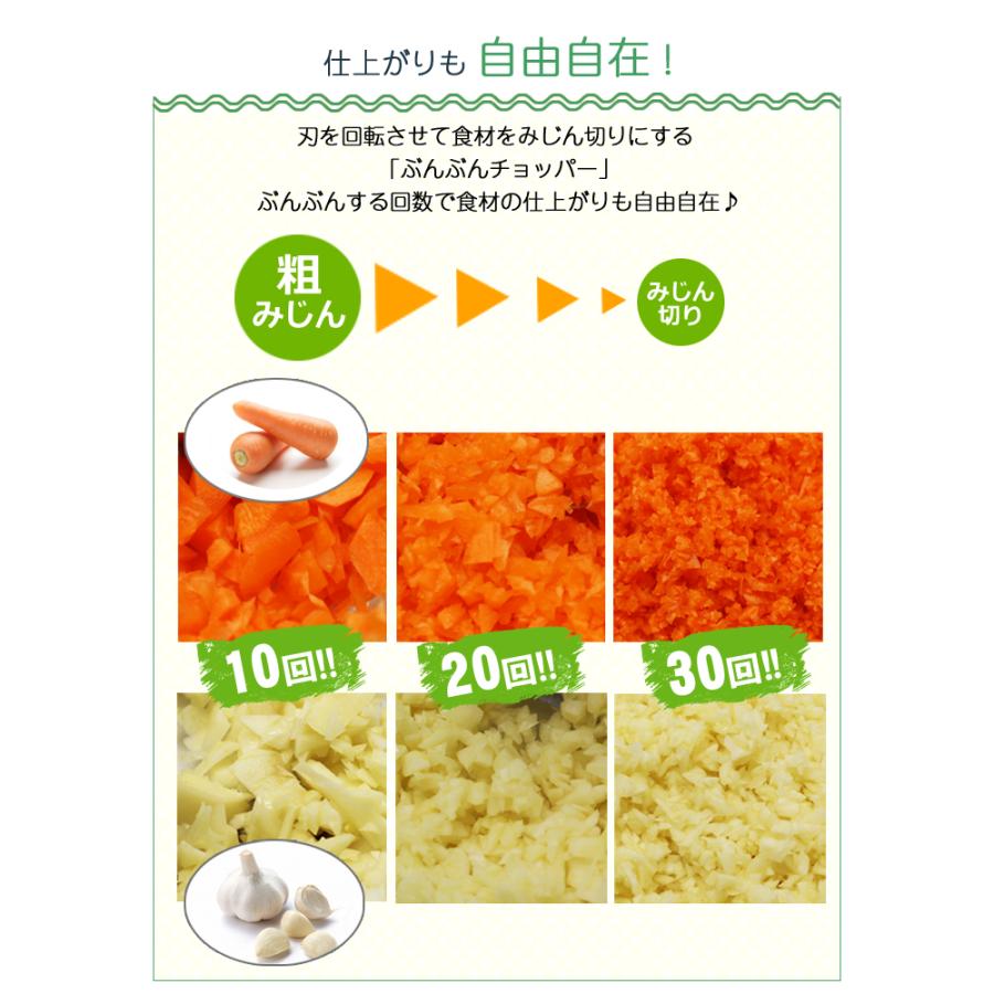 大容量900ml ふたも洗える ぶんぶんチョッパー 5 5枚刃 みじん切り器