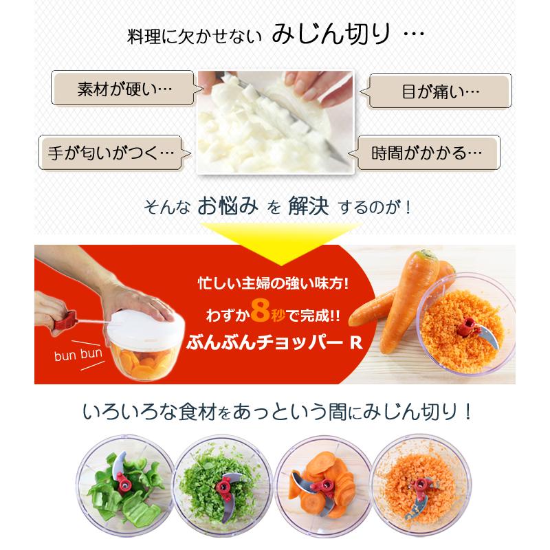 容量40%アップ ふたも洗える ぶんぶんチョッパー R みじん切り器