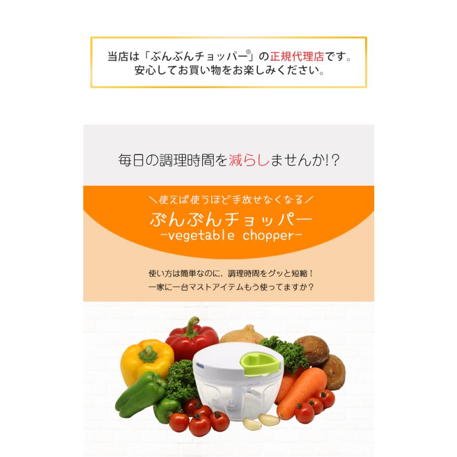 ふたも洗える ぶんぶんチョッパー 12種のレシピ入  みじん切り器 フードプロセッサー フードチョッパー｜chachazakka｜03