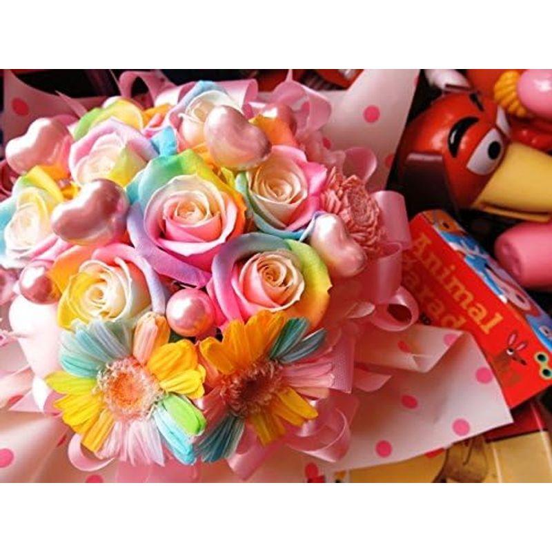 レインボーローズ プリザーブドフラワー レインボーガーベラ プリザーブドフラワー入り ローズ８ ガーベラ２ ケース付き 誕生日プレゼント・記 プリザーブドフラワー レインボーガーベラ プリザーブドフラワー入り ローズ８ ガーベラ２ ケース付き 誕生日プレゼント