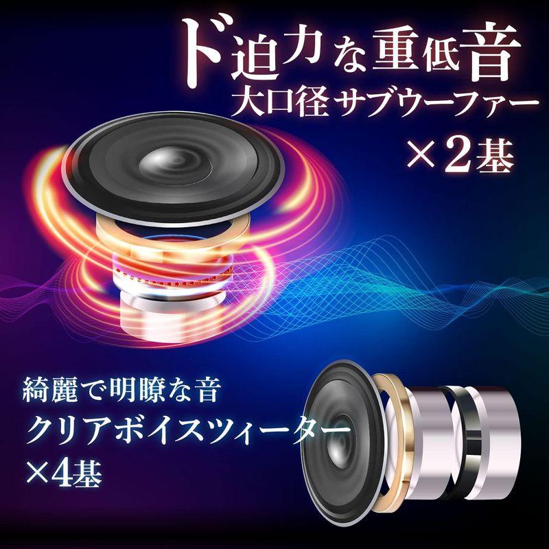RATOM サウンドバー テレビ スピーカー ホームシアター 120W・2.2ch・重低音強化型ver.2 サウンドバー テレビ スピーカー ホームシアター 120W 2ch 重低音強化型ver