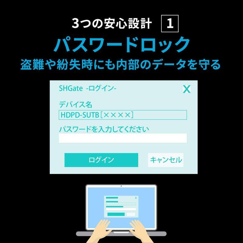アイ・オー・データ ハードウェア暗号化&パスワードロック対応耐衝撃ポータブルSSD 1TB Win/Mac/ServerOS対応 USB 3 外付けハードディスク、ドライブ U1748165327(16373円)