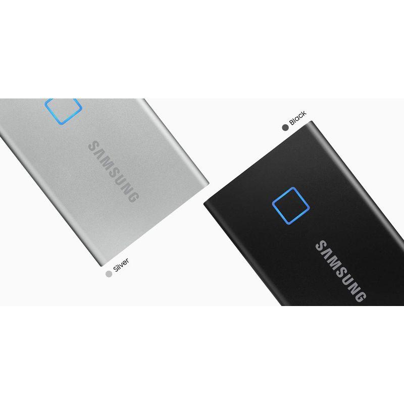 SAMSUNG T7 タッチポータブルSSD 2TB 最大1050MB s USB 3.2外付けソリッドステートドライブ シルバー