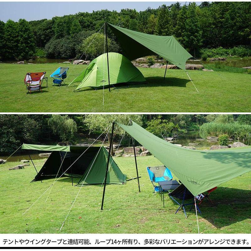 Soomloomペンタタープ 3.8x3.9m 焚き火可 ポリコットンTC ファイアプレイス 遮熱性/耐火性/耐水性優れ サンシェード アウ 8x3 9m 焚き火可 ポリコットンTC ファイアプレイス 遮熱性/耐火性/耐水性優れ サンシェード アウ サイズ