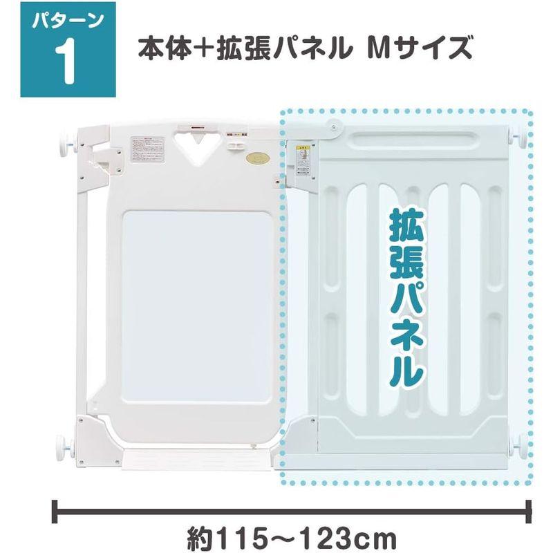 ベビーゲート 日本育児 スマートゲイト プレミアムクリア 専用ワイドパネル M ホワイト 115-139cm｜chaco-2｜05