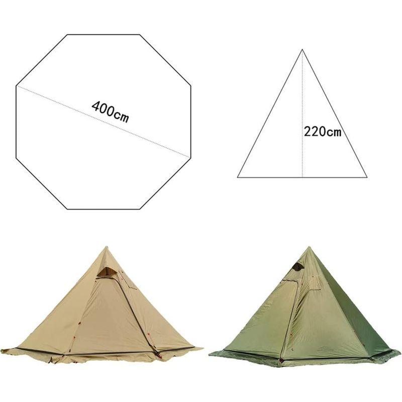 Kadahis ワンポールテント 3-4人用 超軽量 スノースカート付き 設営簡単 防災用 アウトドア用品 キャンプ 海 花見 運動会 登山 スノースカート付き ワンポールテント 4人用 超軽量 設営簡単 防災用 アウトドア用品 キャンプ 花見 運動会 登山