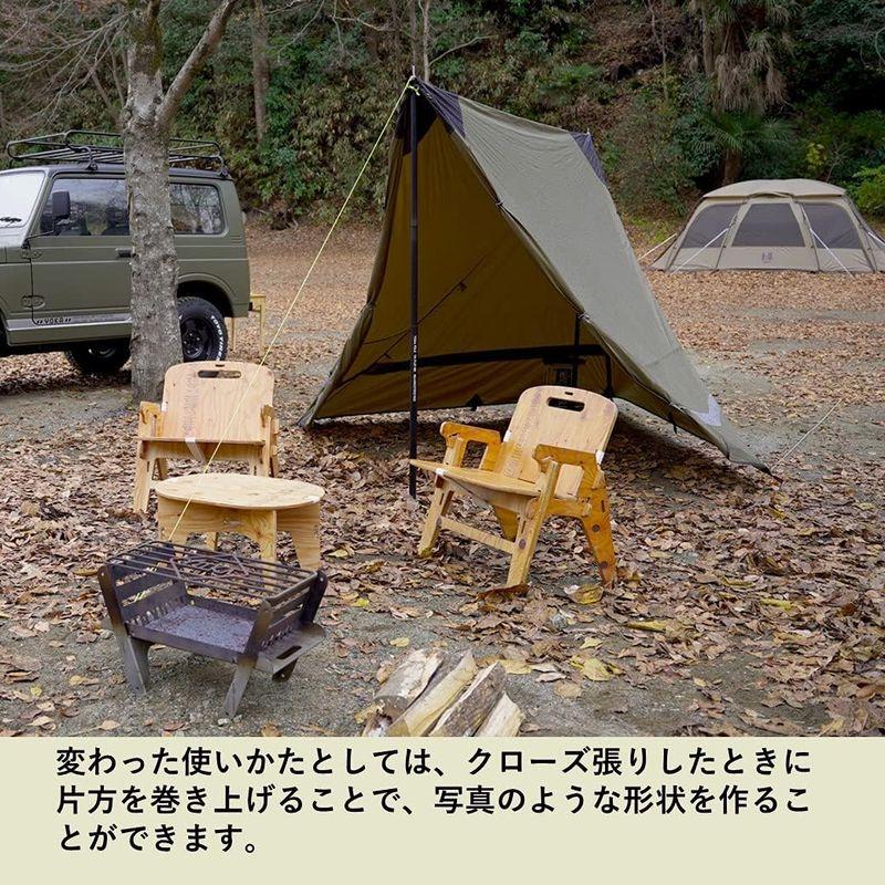 アウトドア用品 YOKA PUP TARP パップタープ ムササビ型 簡易シェルター 5x4.4m YOKA TIPI 連結 クローズド可能｜chaco-2｜10