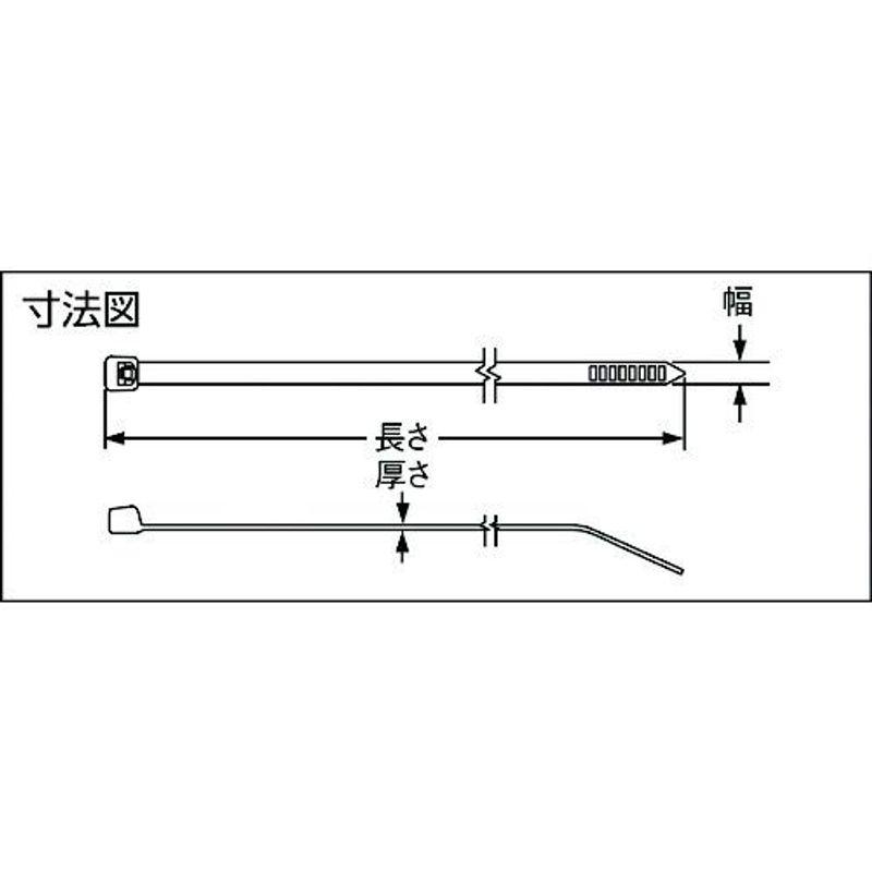 パンドウイット ナイロン結束バンド 蛍光緑 幅4.8mm 長さ188mm 1000本入り PLT2S-M55 - 1