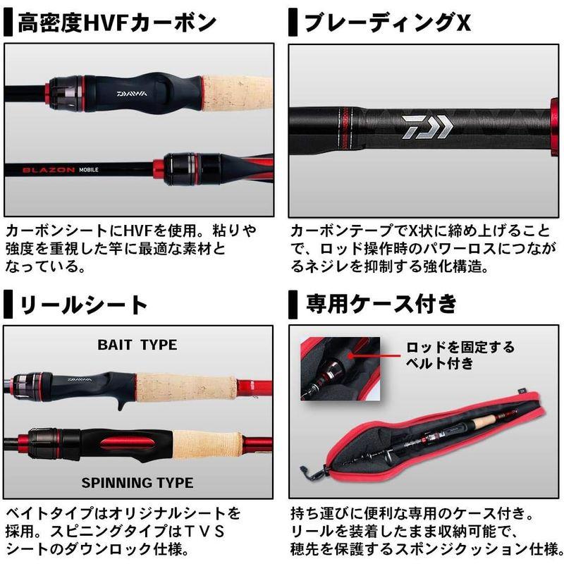 ダイワ(DAIWA) バスロッド ブレイゾン モバイル 666TLS 釣り竿 バスロッド DAIWA ブレイゾン モバイル 666TLS 釣り竿