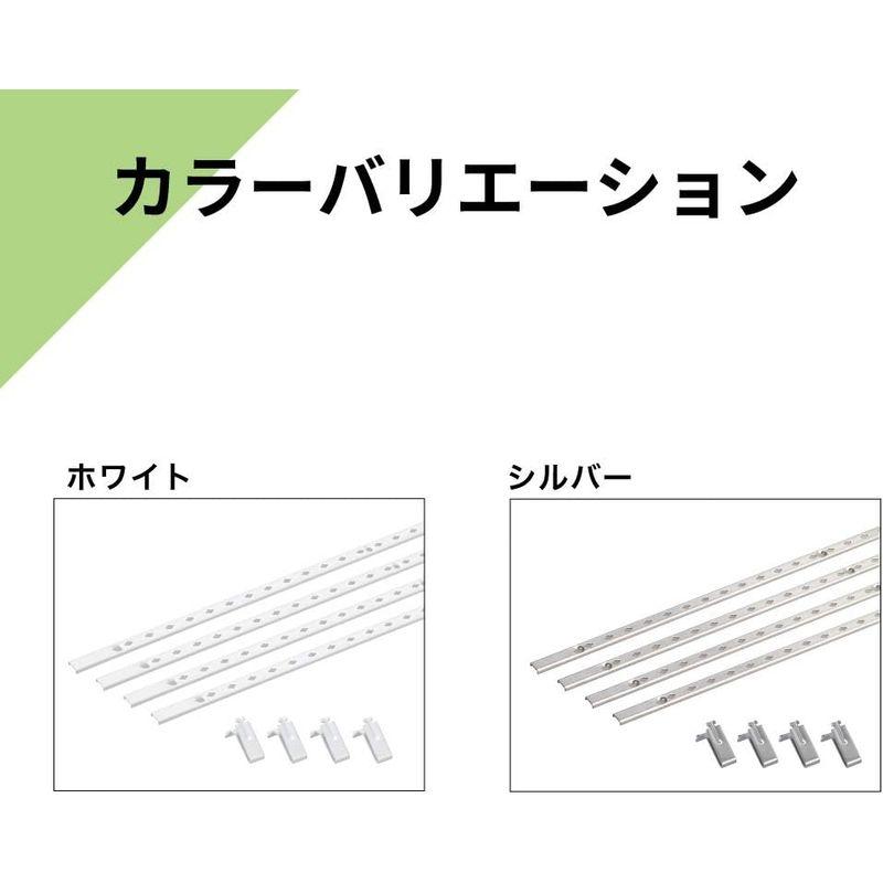 南海プライウッド　シンプルステン棚柱セット　10×1820mm　ホワイト　棚受(棚6枚分)　TBSS-W　4本入