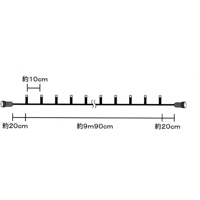 コロナ産業　LEDライト100球　連結専用（50Wまで接続可）シルバーコード　(電球色LED)　常点用プラグコード付　LCR100