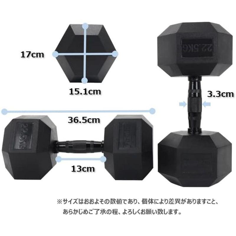 FitElite(フィットエリート) HEXダンベル（ヘックスダンベル） (22.5kg x 2個/ブラックグリップ) ウエイトトレーニング Q1529739671(14335円)