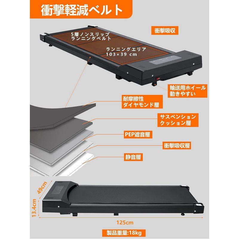 Tvdugim ウォーキングマシン ルームランナー ランニングマシン 家庭用 組み立て不要 コンパクト 電動 薄型 軽量 静音 時速1~8k ウォーキングマシン ルームランナー ランニングマシン 家庭用 組み立て不要 コンパクト 電動 薄型 軽量 静音 時速1 8k