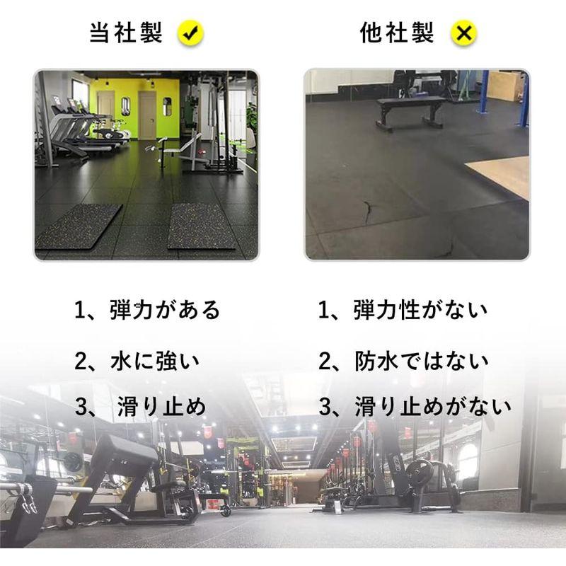 輝力士 ジムマット 防音マット トレーニングマット ゴムマット 運動器具マット 硬度60?65 50cm*50cm 20mm 連結パーツ付き ジムマット 防音マット トレーニングマット ゴムマット 運動器具マット 硬度60 50cm*50cm 20mm 連結パーツ付き