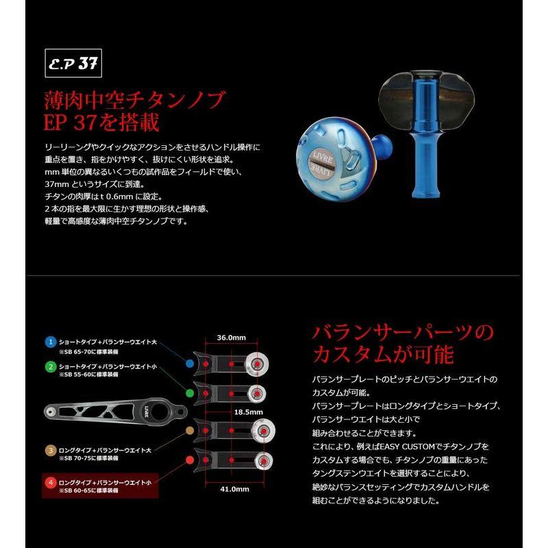 リブレ(LIVRE) SB 60-65 シマノ左巻用 (チタンプレート+ブルーG
