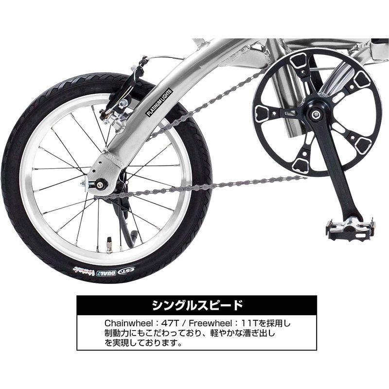 自転車 RENAULT(ルノー) PLATINUM LIGHT6 超軽量6.8kg 14インチ レッド 折りたたみ自転車 アルミフレーム 超小型 L｜chaco-2｜07