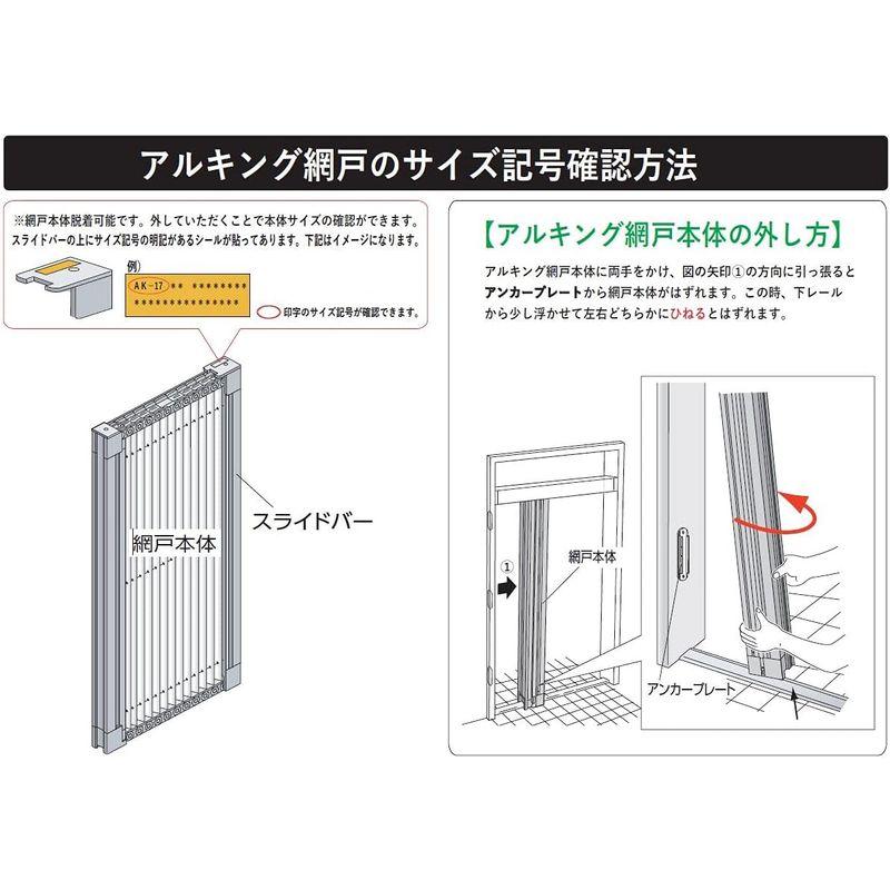 川口技研　アルキング網戸　ネット交換用本体　AK-17　グレイ