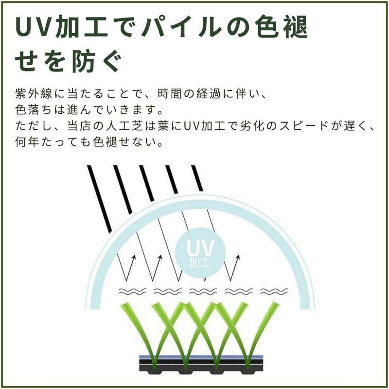 人工芝 2m 10m 芝丈20mm 高密度 ロール 色落ちにくい ピンつき 4色立体感 透水穴つき リアル ふかふか 抜けにくい 復元性 立 ワタナベ工業 まるで天然芝 5m巻 約91cm×5m VR-9015 M1227389170(11504円)