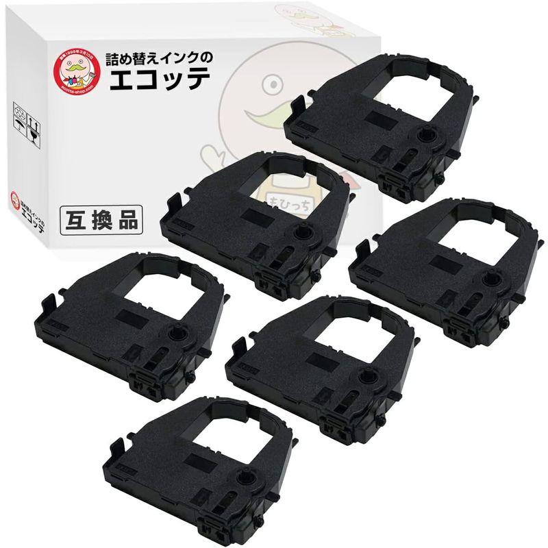 エコッテ　富士通　(FUJITSU)　互換　6個セット　プリンター用　DPK-3800　(032　黒　カセット　DPK3800　インクリボン