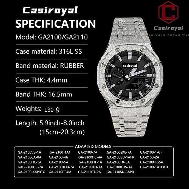 Casiroyal 第3/4世代時計GA2100 カスタムパーツ、ga2100 modメタルカバーモデル、gショックGA2100 /GA21｜chaco-2｜06