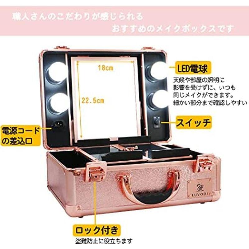 Susire メイクボックス 鏡付き ledライト バニティーケース 持ち運び 大容量 ミニドレッサー 卓上 鏡台 ハリウッドボックス 化粧 Susire 化粧 UOI1282847927(12024円)