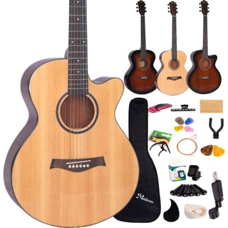Mademu アコースティックギター 初心者セット カッタウェイ(Cut-Away)タイプ 入門練習ギター 16点セット QGW1115232333(10453円)