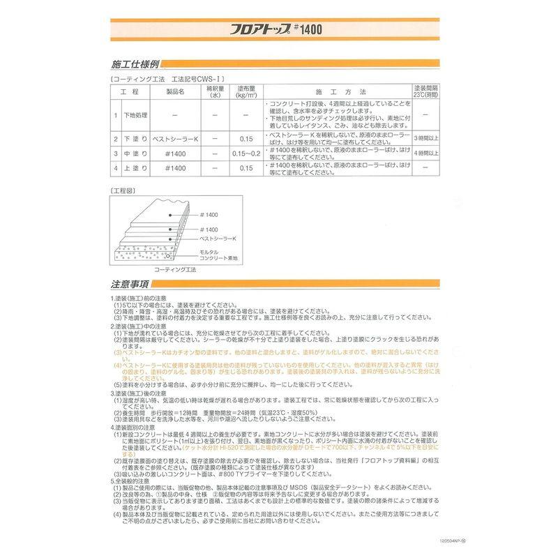 アトミクス　フロアトップ#1400　ライムグリーン　15kg