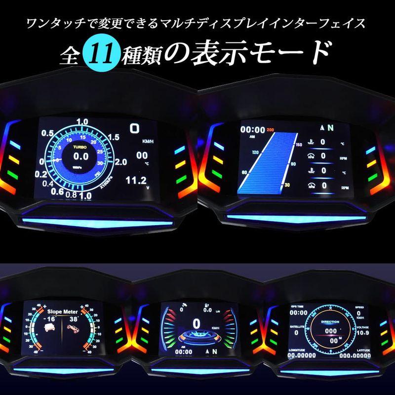 自動車用品 OBD2 マルチメーター タコ メーター ブースト計 HUD 日本語説明書付き 車速 エンジン回転数 水温計 XAA389｜chaco-2｜07