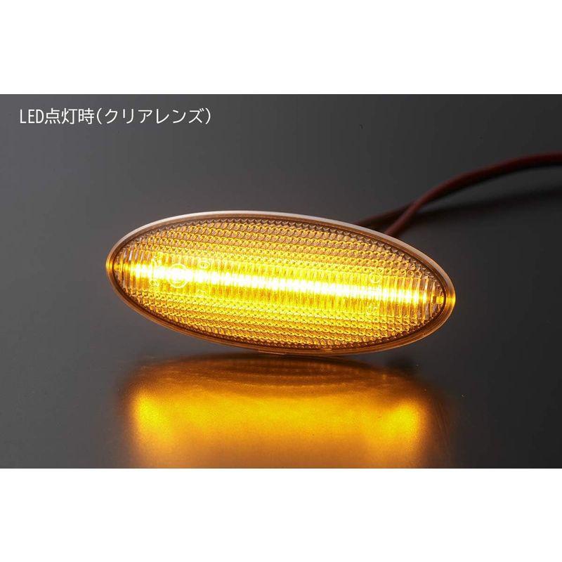 自動車用LEDパーツ クリアレンズ 流星Ver トヨタ汎用LEDサイドマーカー 左右セット //90系ヴィッツ/90系ベルタ/20系ウィッシュ/150系オーリス/｜chaco-2｜02