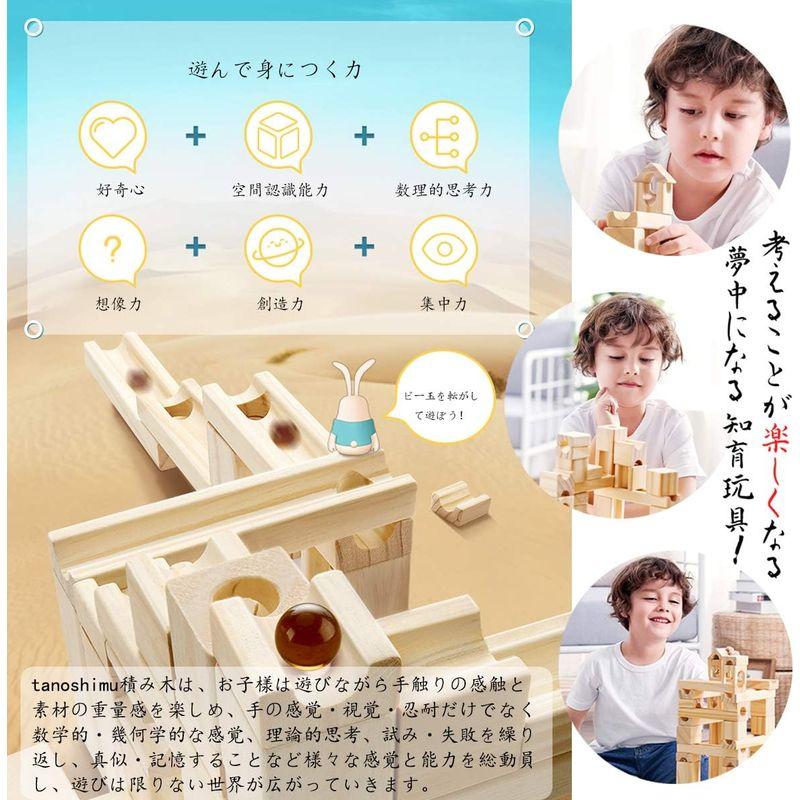 tanoshimu 知育玩具 積み木 おもちゃ ビー玉転がし 木製 無塗装 ブロック 立体 パズル スロープトイ 迷路 誕生日 クリスマス 知育玩具 積み木 おもちゃ ビー玉転がし 木製 無塗装 ブロック 立体 パズル スロープトイ 迷路 誕生日 クリスマス