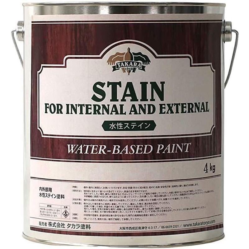 返品可 塗料 水性塗料 ステイン 室内 屋外 木材を保護 タカラ塗料 (1kg， ブラウンチェスト)