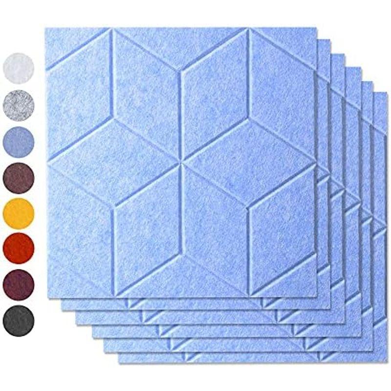 AutoGo 吸音材 壁 吸音ボード 防音材 30cm×30cm×0.9cm魔法両面テープ付き パターン・カラー・枚数選択可ダイヤ・ブルー・ - 6