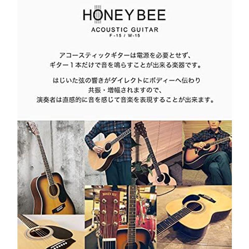 HONEY BEE ハニービー アコースティックギター フォークギタータイプ F-15/CRD 初心者入門16点セット BEE ハニービー アコースティックギター フォークギタータイプ 15/CRD 初心者入門16点セット