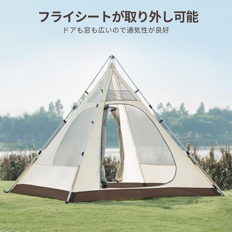 CAMEL CROWN 大型テント | 5-6人用 二重層キャンプテント Camping