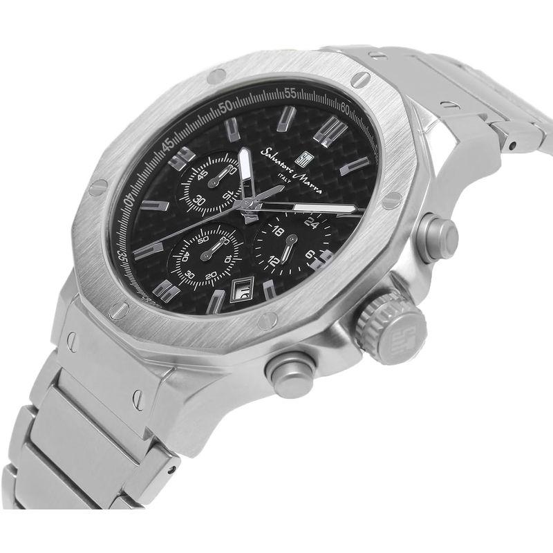 サルバトーレマーラ 腕時計 メンズ クロノグラフ 10気圧防水 ビジネス 20周年記念 限定モデル SM18117SS (ブラックカーボン)｜chaco-2｜07