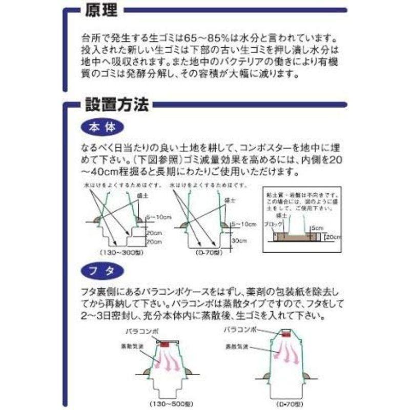 サンコー コンポスターセット⁄生ゴミ処理容器 130L : 三甲 生ゴミ処理 