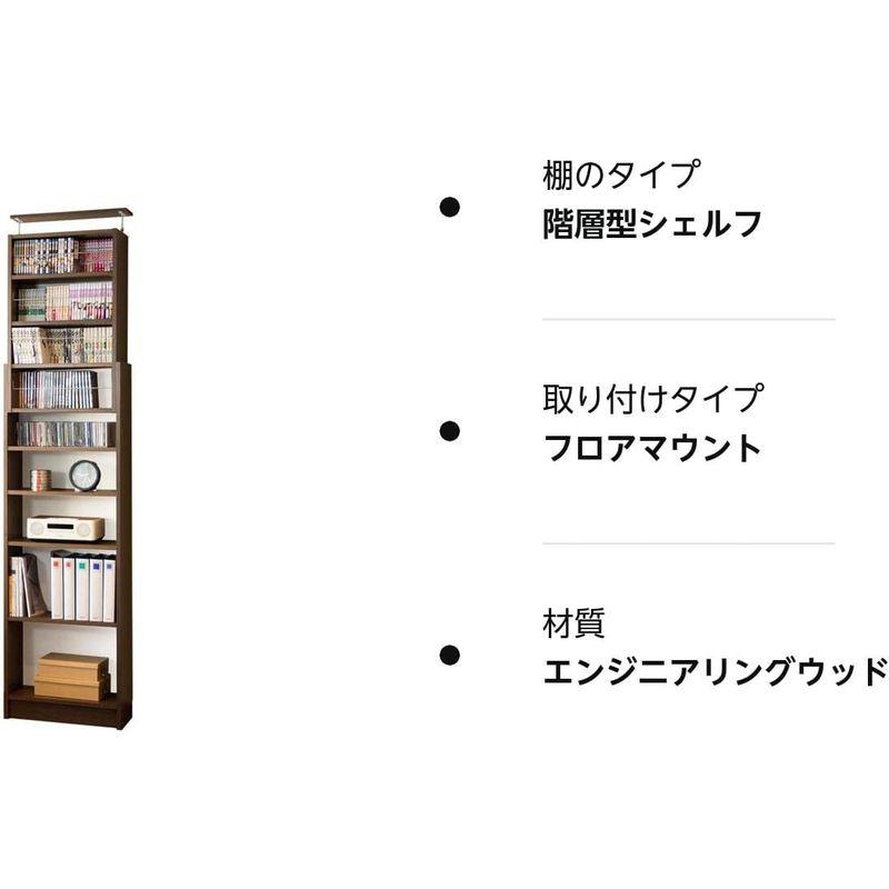 新品在庫あり 本棚 耐震 奥行26cm 幅60cm ブラウン サンゴ 突っ張り耐震本棚 天井 つっぱり 書棚 オープンラック A4対応